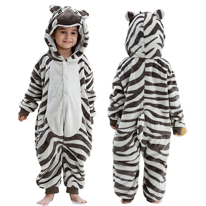 Pyjama en flanelle de carnaval pour enfants, combinaison, combinaison, dessin animé, vêtements d'hiver, Halloween, pour garçons et filles, famille