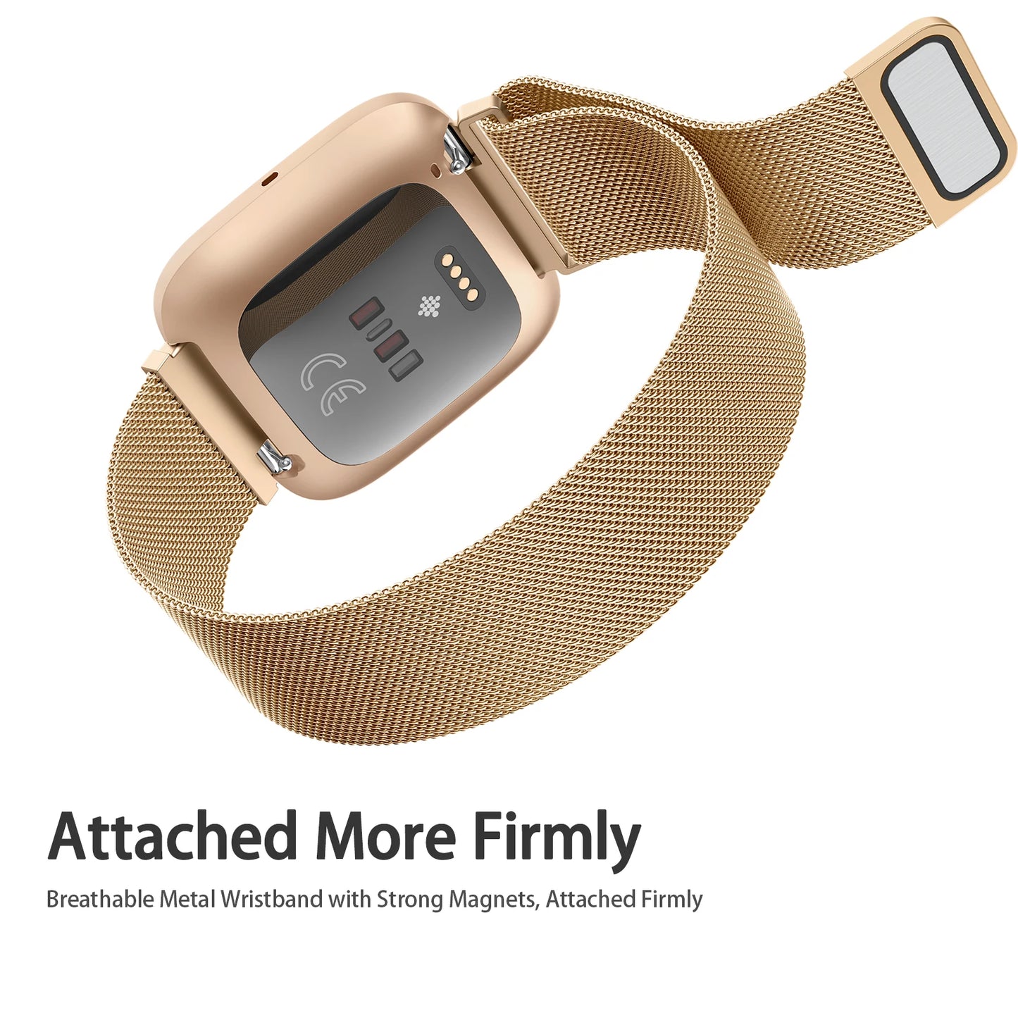 Metal Magnetic Loop Strap For Fitbit Versa 1/Versa 2/versa 3/Versa 4 Band Bracelet Wristband For Fitbit Versa Lite/Sense 2 Belt
