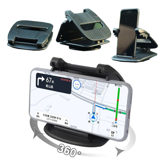 Cell Phone Holder For Car, Upgraded 360° Rotatable Phone Mount For Dashboard, Horizontal & Vertical Viewing Friendly Phone