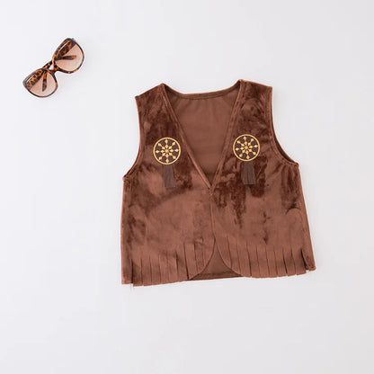 Cowboy Costume for Baby Toddler Kids Child Boys Cowboy Hat Deluxe Set for Kids Purim Halloween Party Dress Up