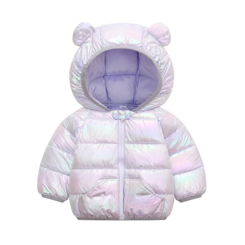 1-6T Winter Baby Girls Boy Clothes Coats Down Cotton Cartoon Hooded Children's Jackets Casual Snowsuit Overalls Toddler Costume