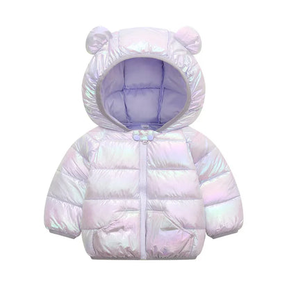 1-6T Winter Baby Girls Boy Clothes Coats Down Cotton Cartoon Hooded Children's Jackets Casual Snowsuit Overalls Toddler Costume