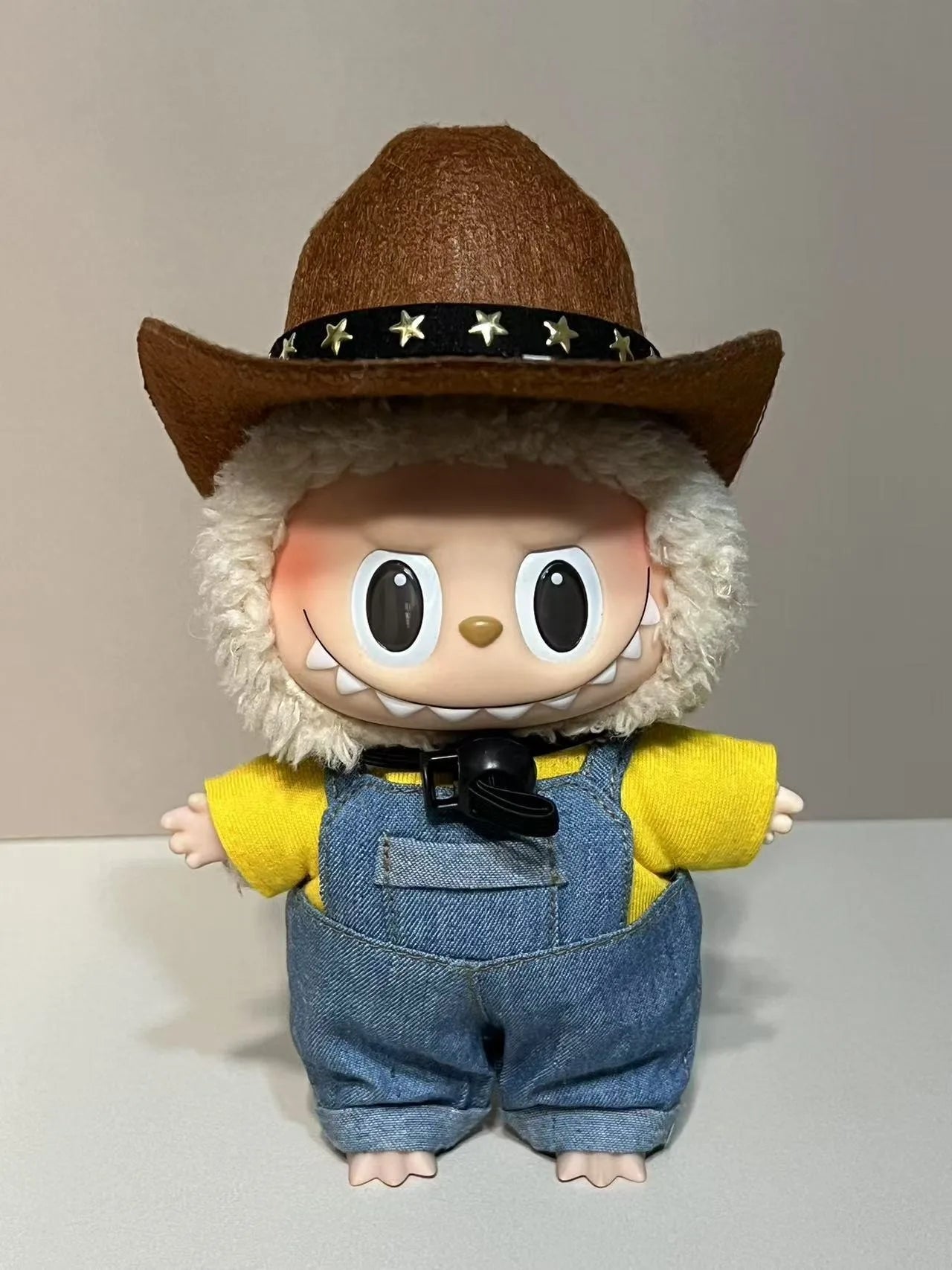 Tenue de poupée Labubu de 15 à 17 cm - Ensemble de vêtements style cowboy avec chapeau et accessoires | Accessoires Labubu | Labubu