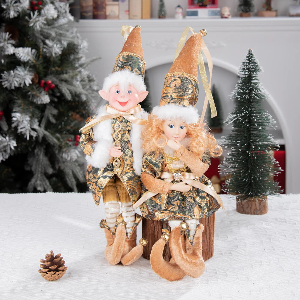 1 Pair Christmas Tree Decorations Cute Angel Doll Girl Pendant Navidad 2024 New Year Christmas Tree Ornaments Xmas Gift For Kids