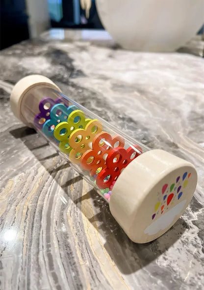 Baby Wooden Rain Sound Pipe Simulation Rain Sound Wooden Toy Gift Hourglass Fun Music Shaker Early Education Enlightenment Toy