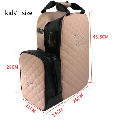 New Professional Equestrian Equipment Bag Horse Riding Boots Carry Bag Portable Durable PU Backpack with Helmet Compartment