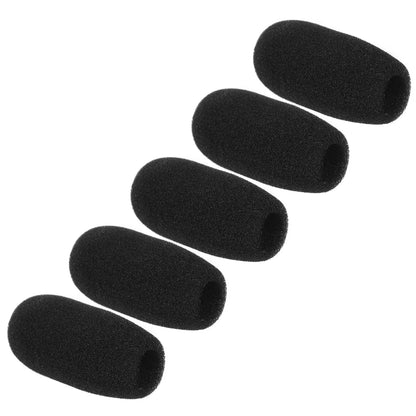 Mini bonnettes anti-vent pour microphone, protections en mousse pour micro-casque, noir, lot de 5 pièces