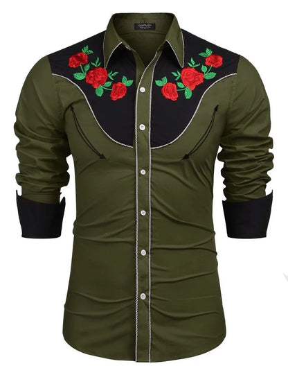 Chemise en denim western pour homme, confortable et douce, à manches longues, idéale pour le quotidien, avec boutons tendance