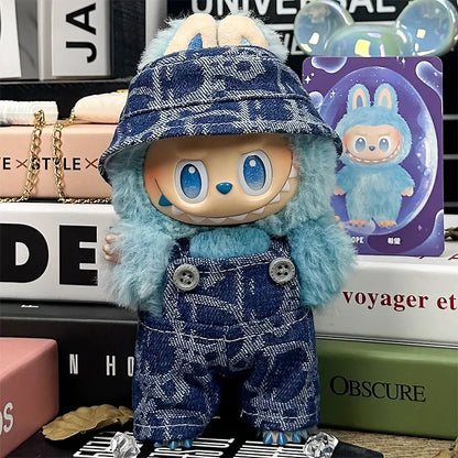 For 15-17cm Labubu Luxury Dress Set Fashion Clothes Pants Hat Outfit  Labubu V1 V2 Doll DIY  Clothing designer Toys Accessories