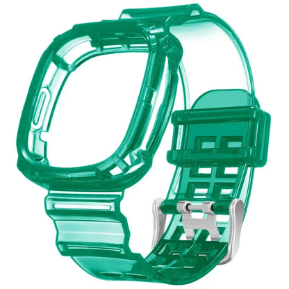 Clear Band + Case for Fitbit Versa 4/Versa3 Transparent Replacement Silicone Wristband Bracelet for SmartWatch Fitbit Versa 4/3