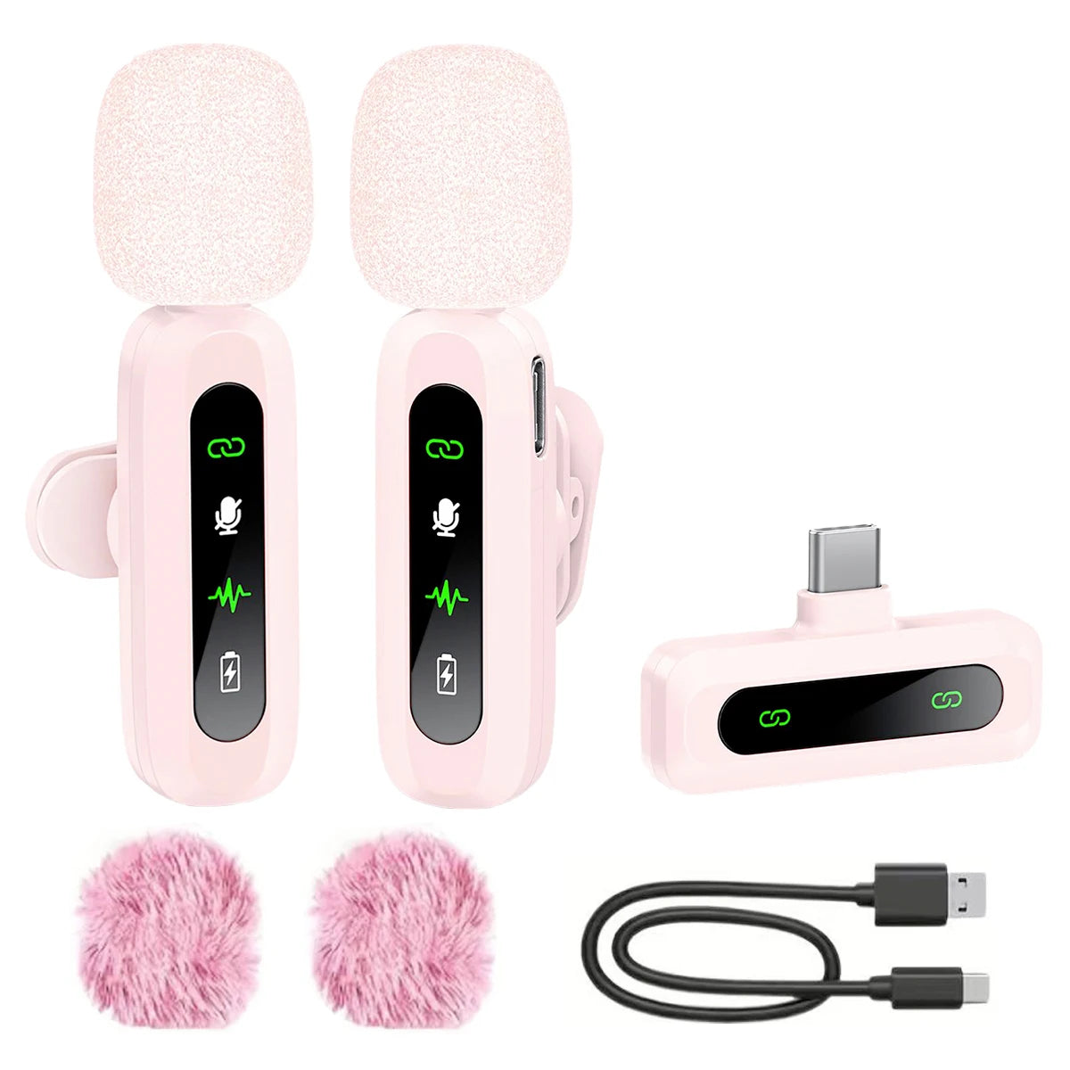 Microphone Lavalier sans fil pour iPhone Android PC enregistrement Audio vidéo suppression du bruit micros à clipser pour Tiktok en direct YouTube