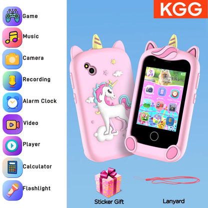 Kids Smart Phone for Girls Boys Kids Cell Phone Toys Dual Camera Music Player 17 Games Toddler Learning Phone Birthday Gifts