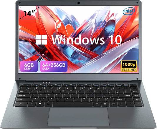 14 Inch Laptop Intel Celeron N3350 6GB RAM 64GB+256GB SSD Windows 10