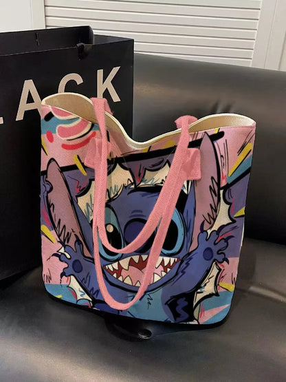 New Stitch Single Shoulder Bag Cartoon Stitch Pattern Shoulder Bag Ladies Tote Bags Joker Unisex Bags Commuter Handbag Gifts