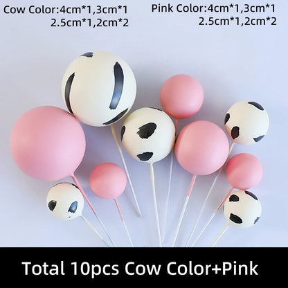 Cowboy Cake Topper Cowboy Hat and Boot Balls Cake Decorations Western Cowboy Birthday Baby Shower Party Decorations (Brown)