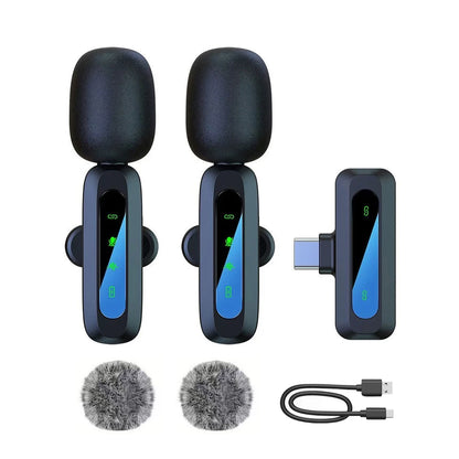 Microphone Lavalier sans fil pour iPhone Android PC enregistrement Audio vidéo suppression du bruit micros à clipser pour Tiktok en direct YouTube