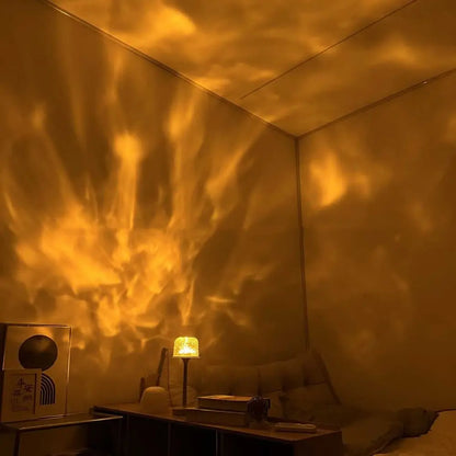 High Footed LED Atmosphere Desk Lamp Water Ripple Touch/Remote Control Projection Night Light Non-slip Bottom Romantic