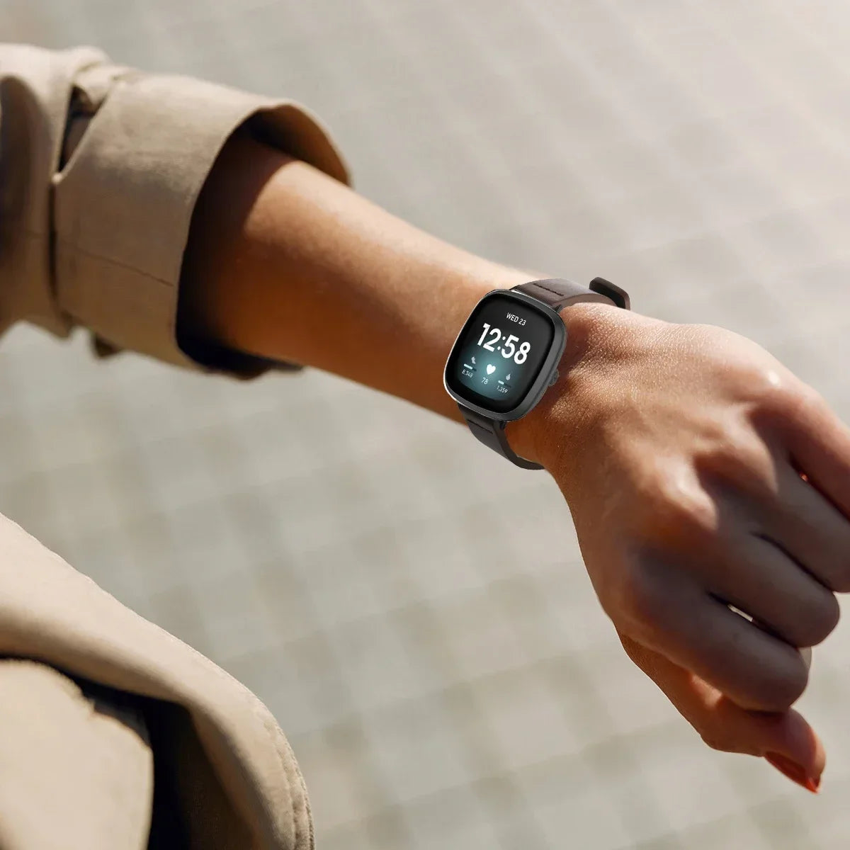 Strap For Fitbit Versa 2 Lite Leather Band SmartWatch Bracelet For Fitbit Versa3 4 Sense Correa Watchband Pin Buckle Accessories