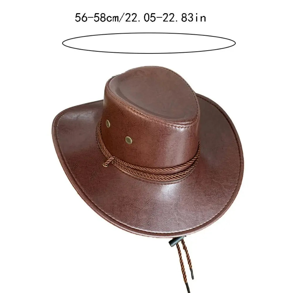 Chapeau de Cowboy occidental de Style ethnique Vintage, chapeau de chevalier en Polyester à bord roulé, chapeau de Jazz de Cowgirl noir/marron, Cosplay