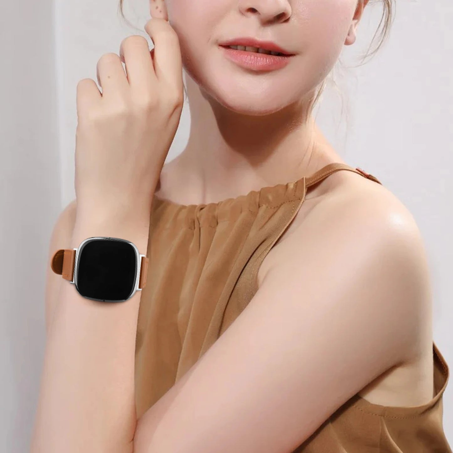 Genuine Leather Band For Fitbit Versa 3/Versa 4 Strap Bracelet For Fitbit Sense/Sense 2 Watch Band Adjustable Wristband