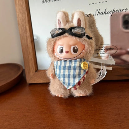 Pour 10 cm Labubu 4.0 vêtements de poupée chapeau de Cowboy écharpe vêtements de poupée accessoires de poupées douces mignon arc écharpe décoration cadeaux de noël