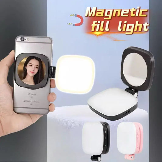 Lumière à selfie magnétique pour iPhone 360 MagSafe °   Anneau lumineux LED avec miroir parfait pour les selfie et les vlog