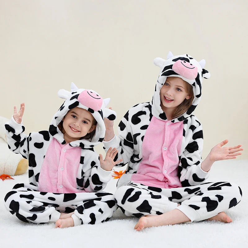 Pyjama en flanelle de carnaval pour enfants, combinaison, combinaison, dessin animé, vêtements d'hiver, Halloween, pour garçons et filles, famille