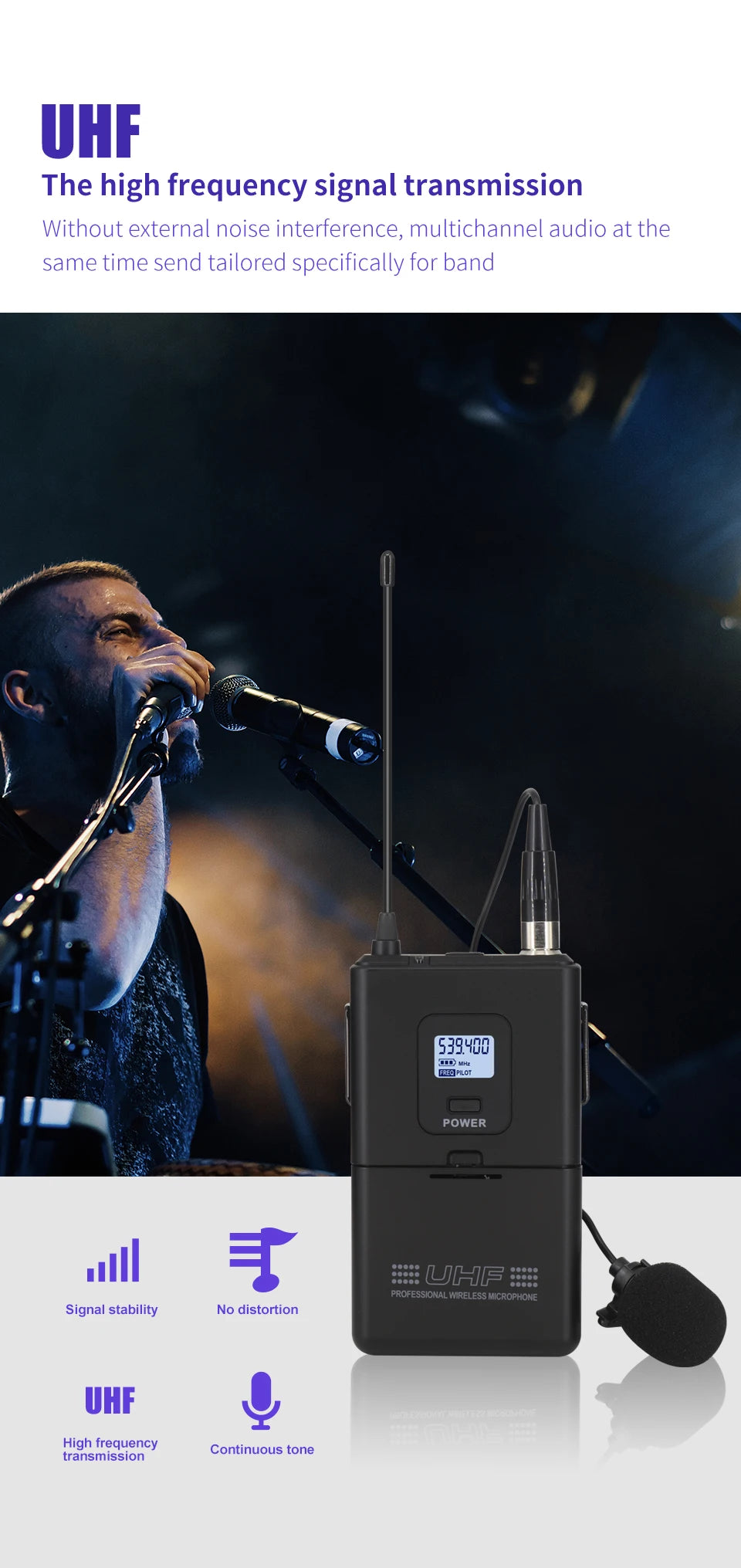 KATELEIYU UHF High end karaoke stage performance, wedding family KTV, party professional 8-channel wireless microphone system