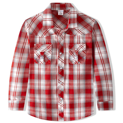 Costume de cowboy pour garçon, chemise western, pour enfants, adolescents, Halloween, Noël, rouge, à carreaux, classique, pour fête d'anniversaire, cadeau