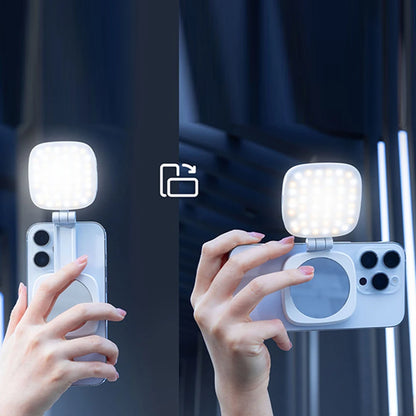 Magnetic Phone Selfie Light Mobile Phone Fill Light with Mirror Folding LED Phone Fill Light Rechargeable for Makeup Photography