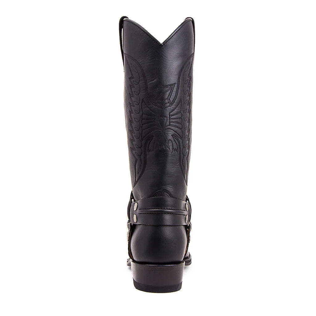 Bottes de cowboy western noires et marron en similicuir pour homme, chaussures d'hiver rétro brodées, mi-mollet, taille 48, nouvelle collection 2023