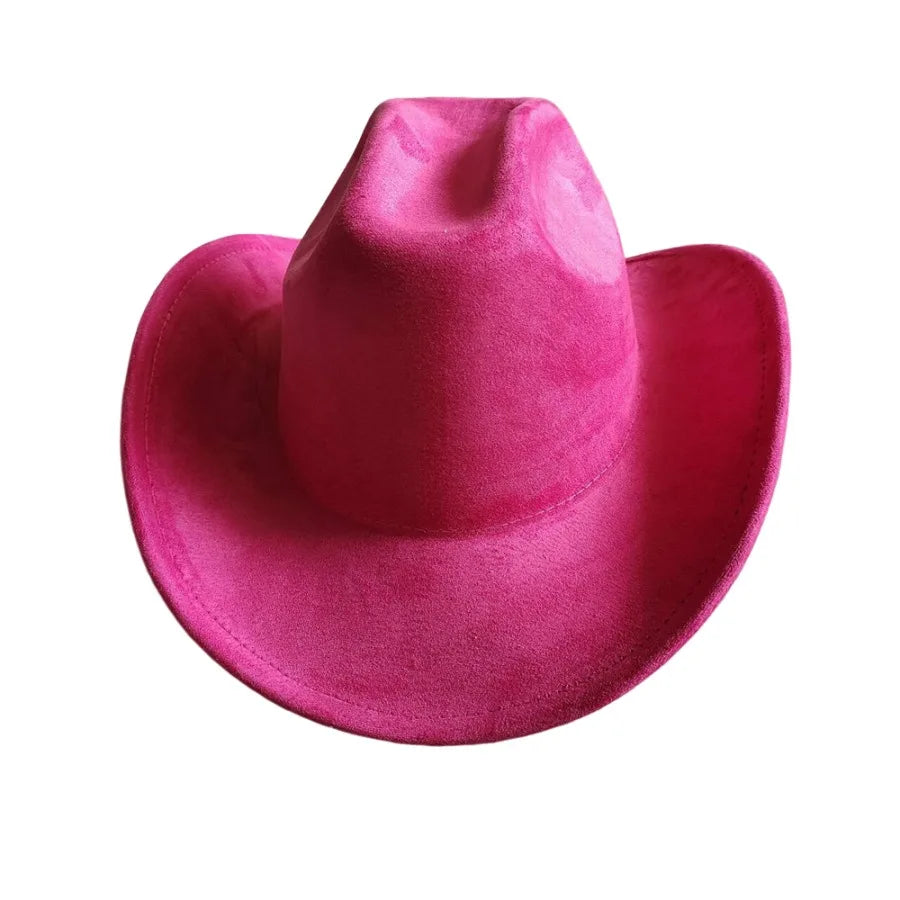 Classic Suede Leather 7.5CM Western Cowboy Women's Fedora Hat Men's Church Jazz Hat Fashion Travel Party Hat Denim Hat 2025