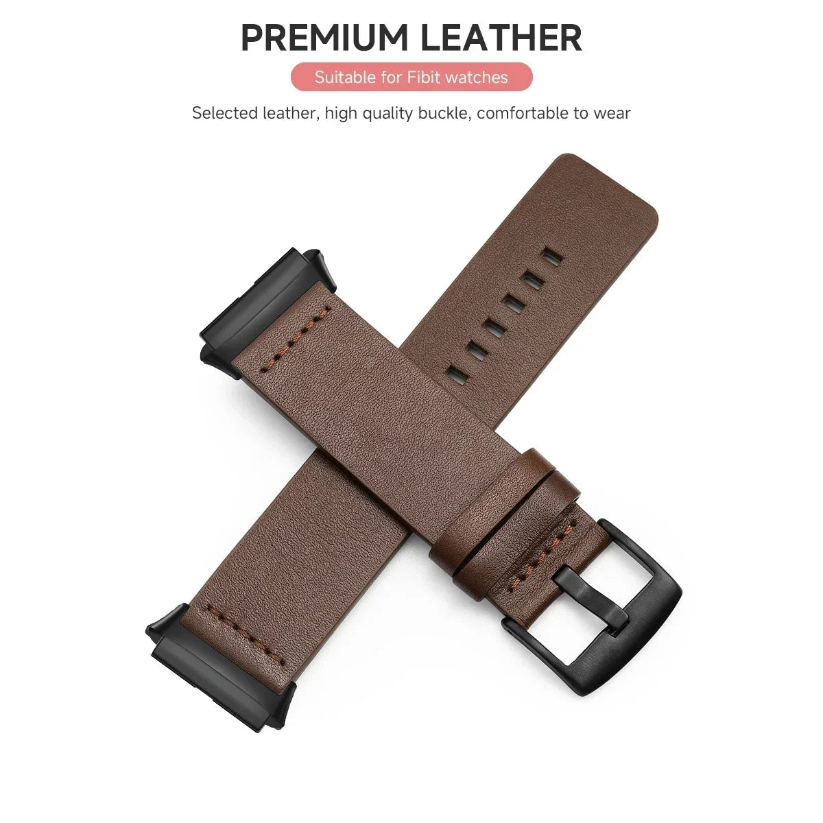 Strap For Fitbit Versa 2 Lite Leather Band SmartWatch Bracelet For Fitbit Versa3 4 Sense Correa Watchband Pin Buckle Accessories