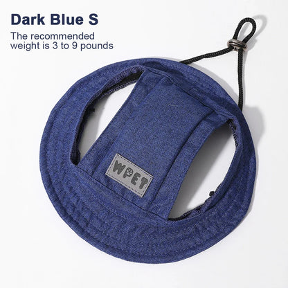 Chapeau d'été réglable pour animaux de compagnie, protection solaire contre les fuites d'oreilles, chapeau de cowboy en lin pour chiot, casquette de soleil, visière, chapeau de sport d'extérieur mignon pour chat