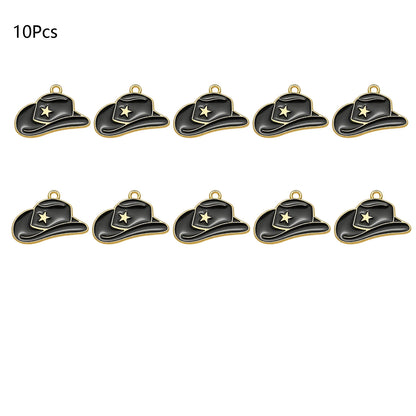Pendentif Cowboy Western DIY Fabrication artisanale de bijoux pour boucles d'oreilles Bracelet Collier Émail Chapeau Cowgirl Bottes Breloques Accessoires