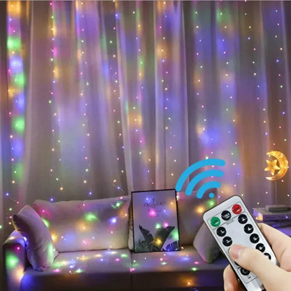 Guirlande de rideaux Led pour fenêtre, 4/6M/8 modes, alimentation USB, guirlande lumineuse féerique avec télécommande, nouvel an, décoration de noël