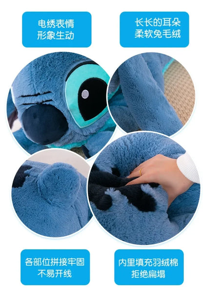 Peluche Stitchou de 100 cm, grande taille, oreiller long, jouet pour fille, jambes serrées, cadeau d'anniversaire pour enfant