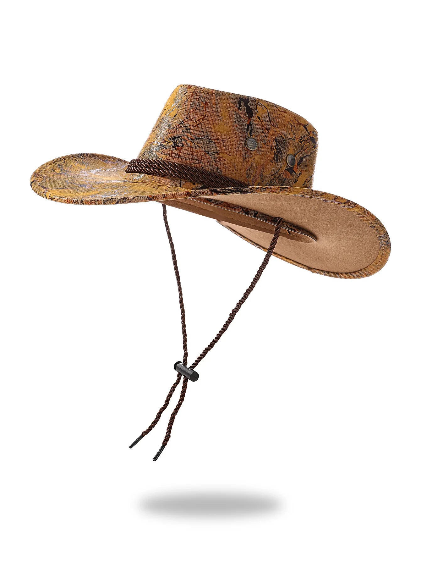 New Vintage Western Cowboy Hat For Men's Gentleman Lady Jazz Cowgirl With Leather Wide Brim Cloche Church Sombrero Hombre Caps