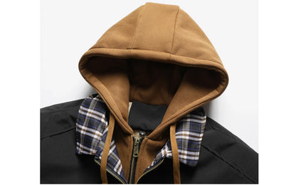 Veste bomber chaude pour homme, coupe-vent épais, à capuche, pour l'extérieur, la randonnée, le sport, thermique, fermeture éclair, collection automne-hiver