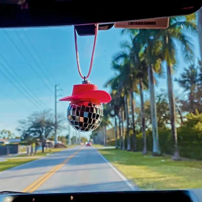 Porte-clés boule disco à suspendre au rétroviseur, accessoire de décoration pour sac ou voiture
