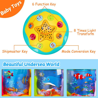 Jouets pour bébés de 1 à 3 ans, projecteur rotatif lumineux océanique, jouets musicaux, jouets sensoriels éducatifs précoces Montessori pour tout-petits, cadeaux