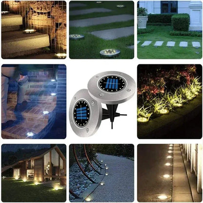 1/4/8 pièces lumières solaires extérieures 8/20LED s disque lampe souterraine projecteur enterré lumière solaire pour la maison jardin pelouse cour décoration