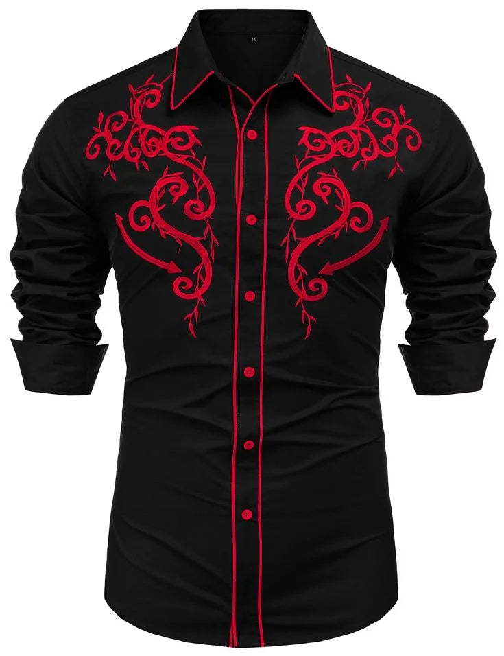 Chemise en denim western pour homme, confortable et douce, à manches longues, idéale pour le quotidien, avec boutons tendance