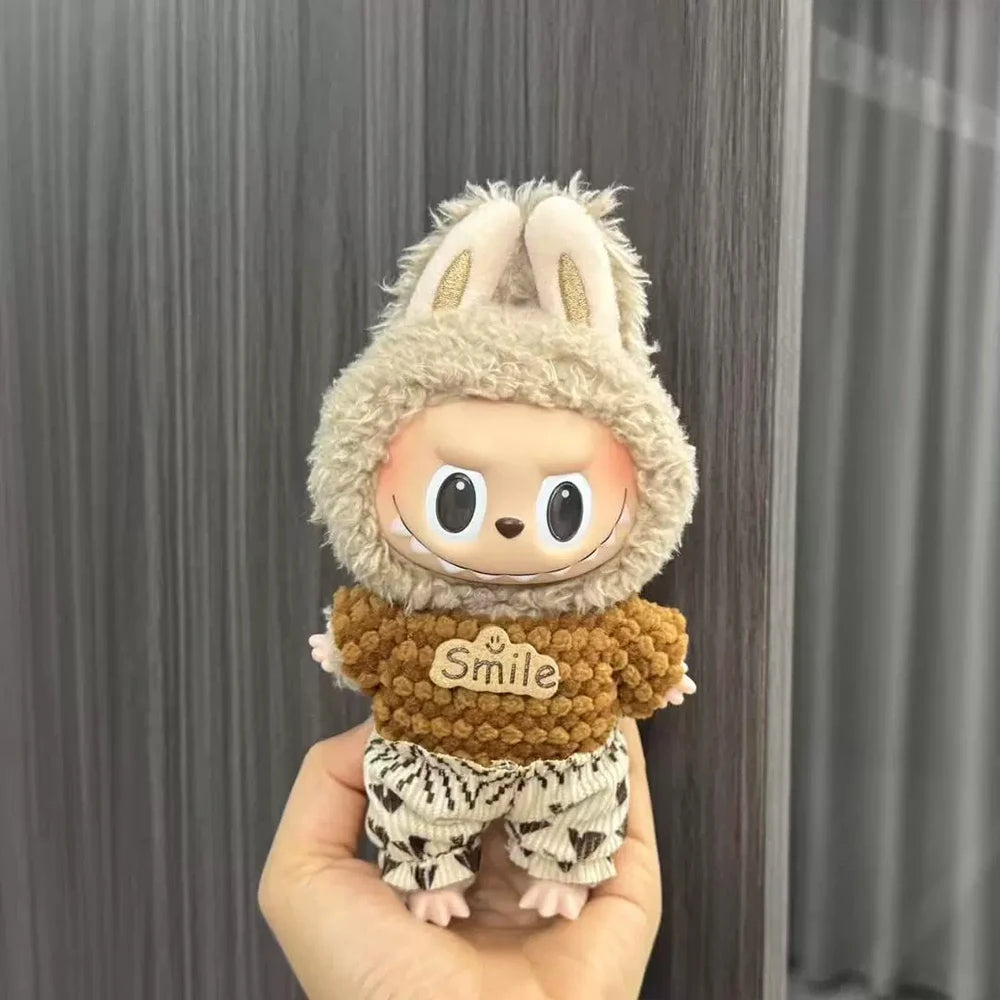 Labubu Doll Clothes Enamel Labu Cloth 17cm Doll Cute Dress-up Climbing Clothes Skirt Plush Toy Clothes