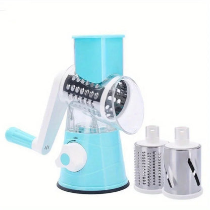 1 Set Super Efficient 3-in-1 Cheese Grater & Vegetable Slicer - Manual Food Processor for Effortless Kitchen Prep