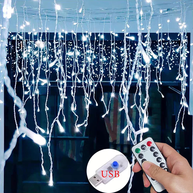 8 Modes USB bâton de glace lumière chaîne fête de mariage lumière LED guirlande intérieure maison festival fête jardin chambre rideau décoration