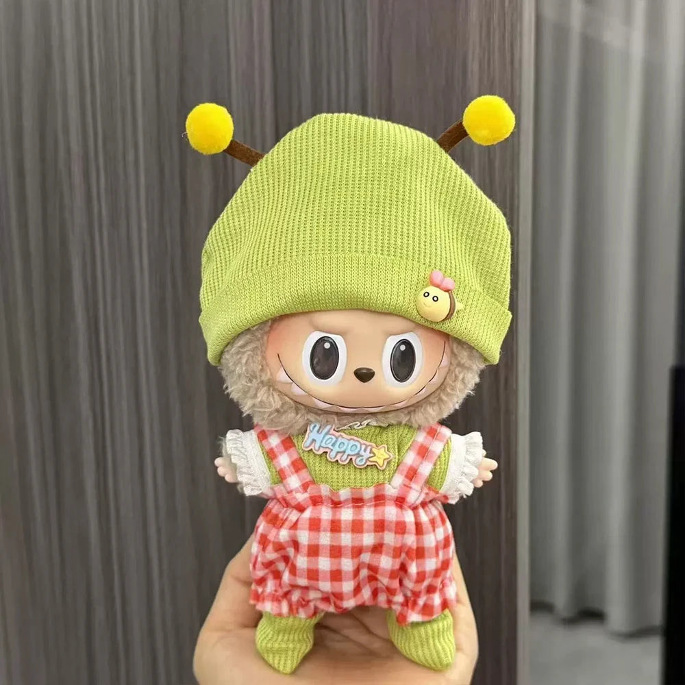 Labubu Doll Clothes Enamel Labu Cloth 17cm Doll Cute Dress-up Climbing Clothes Skirt Plush Toy Clothes
