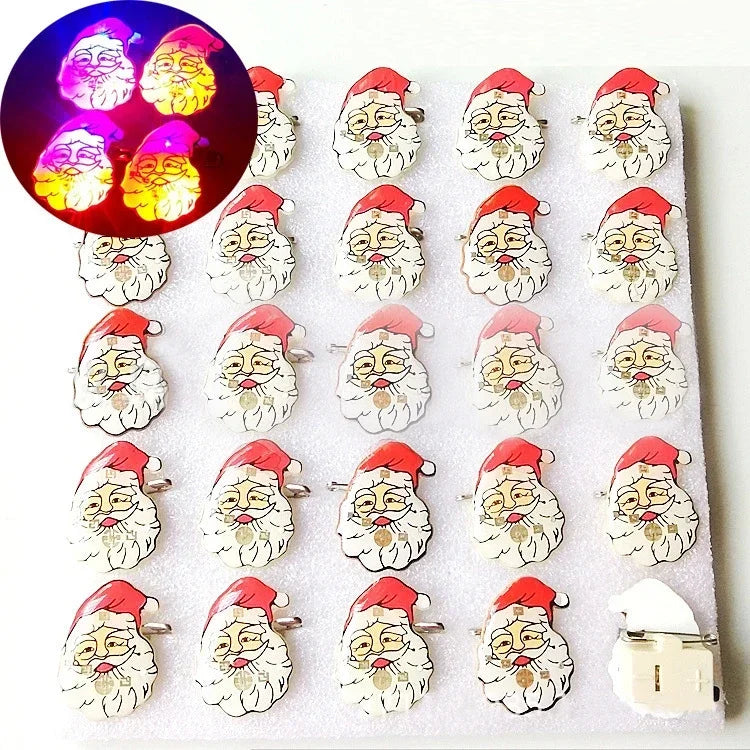 25pcs Party Love LED Flashing Brooch Pin Cartoon Light up Glow Badge Gift Cosplay Navidad Wedding Festival Halloween Christmas