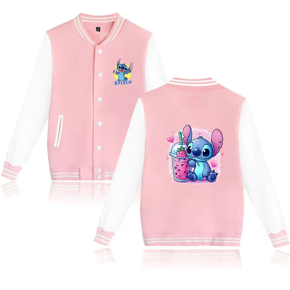 Veste de baseball Lilo Stitchou pour hommes et femmes, style hip-hop, Harajuku, streetwear, pour enfants, garçons et filles, manteaux amples pour l'université