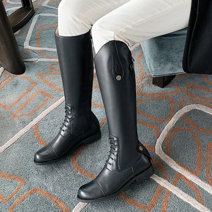 Bottes d'équitation 2025 en cuir, bottes longues, équipement d'équitation, chaussures ultra-résistantes et antidérapantes